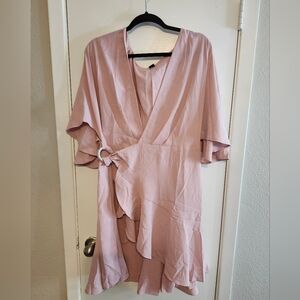 SHEIN Blush Pink V-Neck Dress